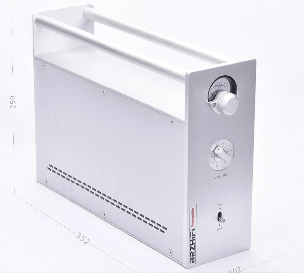 1pcs Aluminum 300B Pumpkin Split amplifier Chassis VU meters Head Enclosure DIY box Luxury Amplifier Chassis