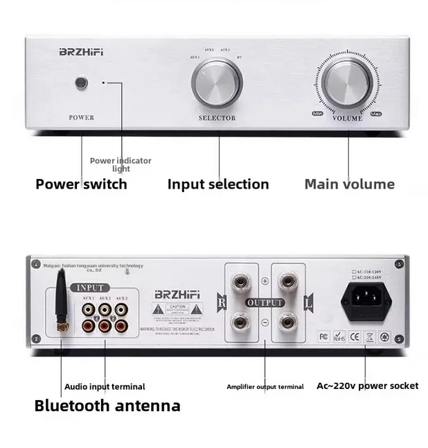 300W High Power HIFI PA-425 Thick Film Bluetooth 5.3 Pure Rear
