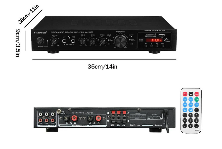 2000W Bluetooth Power Amplifier Audio Subwoofers Home Karaoke theater KTV HiFi Stereo Surround Sound Digital Amplifiers