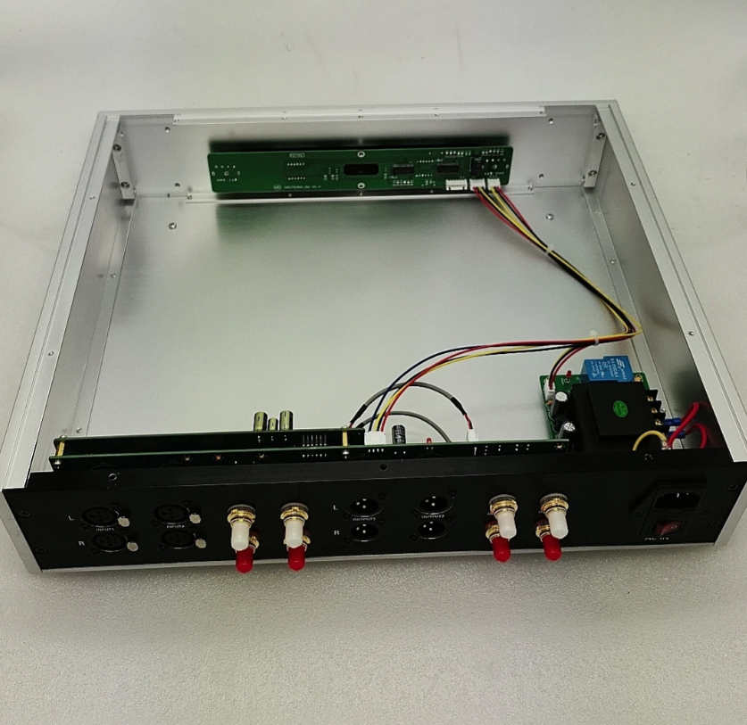 Full aluminum Goldmund chassis Passive preamplifier Relay remote control lossless volume control board RCA Balanced XLR