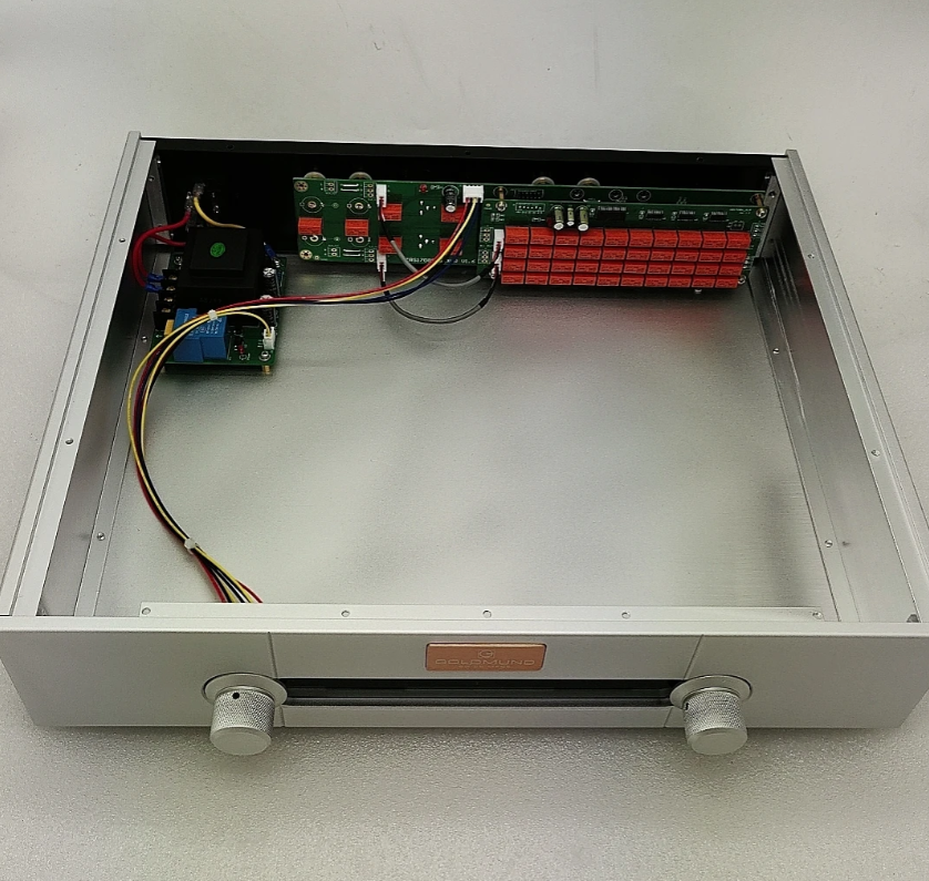 Full aluminum Goldmund chassis Passive preamplifier Relay remote control lossless volume control board RCA Balanced XLR