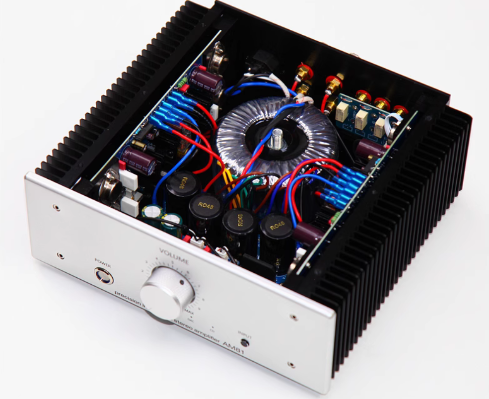 AM81 Dual differential input HiFi metal encapsulated transistor high-power class AB 145W*2 stereo amplifier