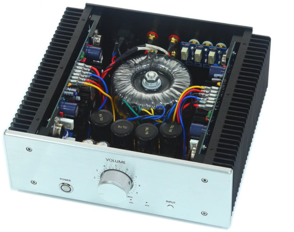 AM81 Dual differential input HiFi metal encapsulated transistor high-power class AB 145W*2 stereo amplifier