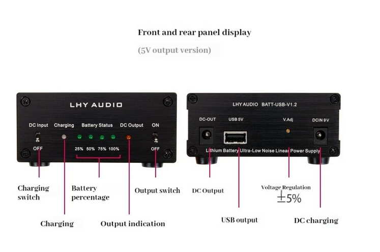 NEW LHY Audio LT3042 Low Noise High Precision Linear Regulator 12V2A DC Power Battery  Large capacity lithium battery USB power bank