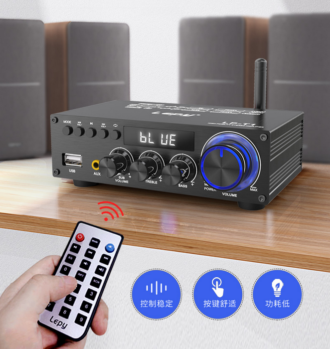 Hot sale LP-T1 Digital HiFi Bluetooth Amplifier Coaxial USB Disk Lossless Playback Mini Digital Amplifier 30Wx2+60W EU-PLUG