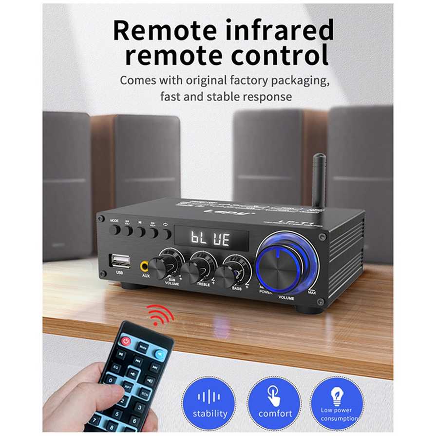 Hot sale LP-T1 Digital HiFi Bluetooth Amplifier Coaxial USB Disk Lossless Playback Mini Digital Amplifier 30Wx2+60W EU-PLUG
