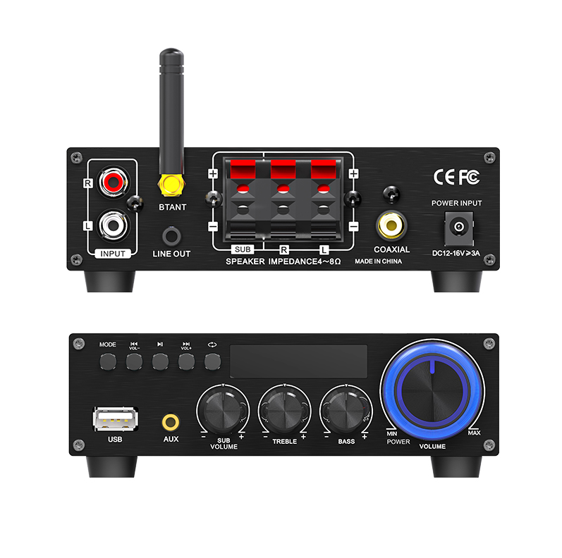 Hot sale LP-T1 Digital HiFi Bluetooth Amplifier Coaxial USB Disk Lossless Playback Mini Digital Amplifier 30Wx2+60W EU-PLUG