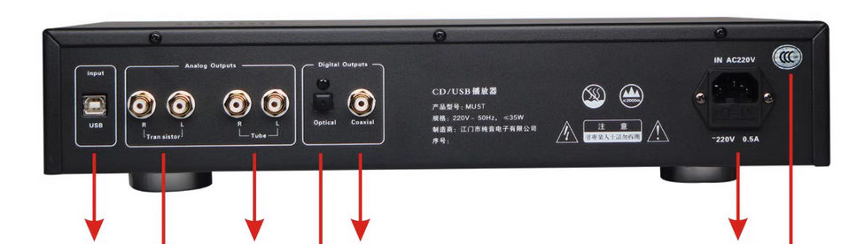Music MU5T HIFI CD Turntable Player Vacuum Tube Transistor Output USB Bluetooth Input CD carousel Player 32Bit 192K PCM1795 Chip