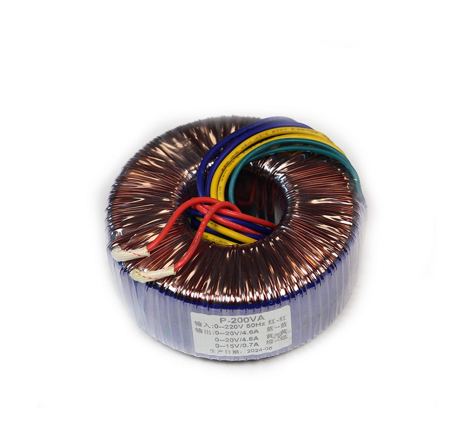 200W Pure copper wire wound Audio Toroidal Transformer for amplifier output:0-20V 0-20V 0-15V