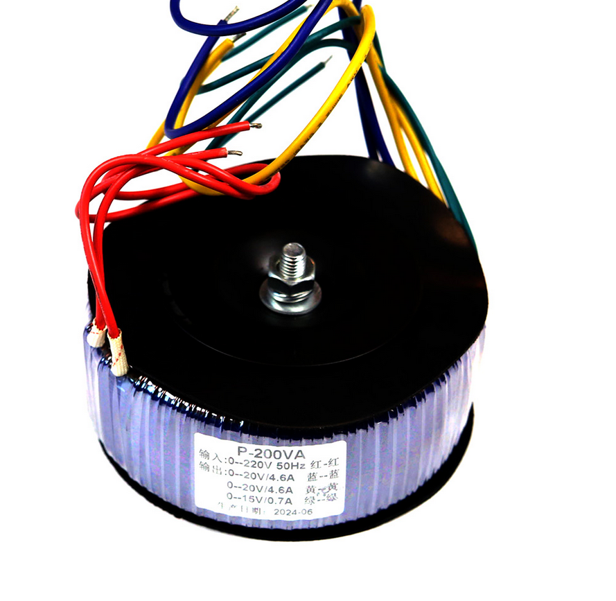 200W Pure copper wire wound Audio Toroidal Transformer for amplifier output:0-20V 0-20V 0-15V