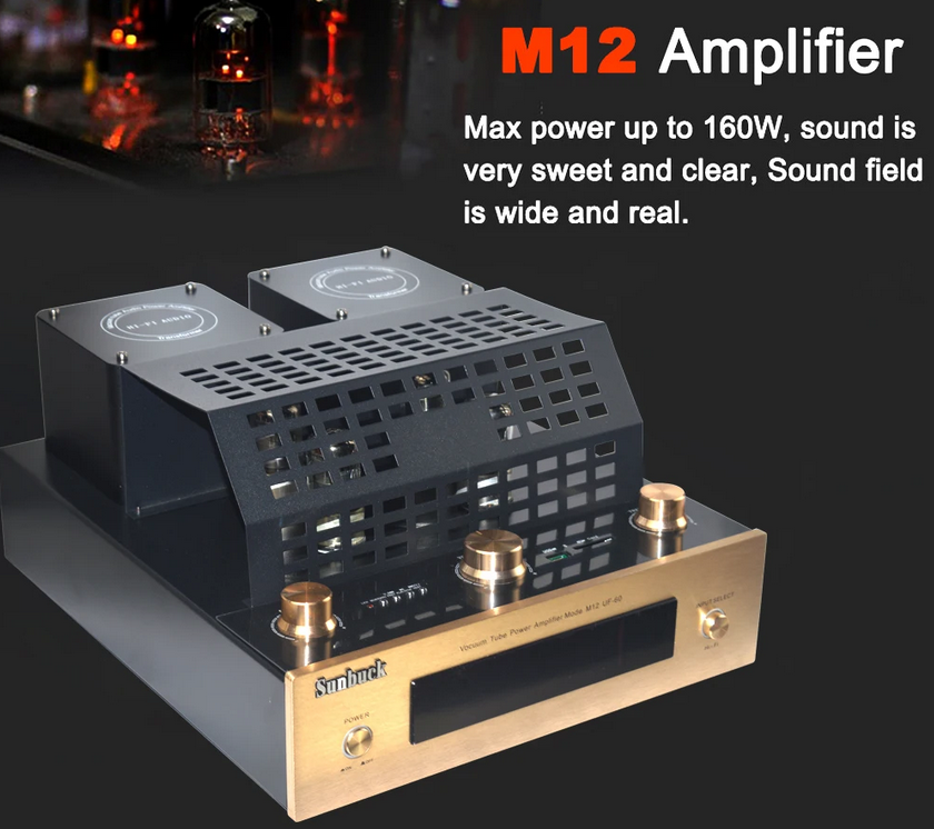Sunbuck 6K3P HI-FI 4.2 Bluetooth 160W 2.0 Vacuum Tube Amplifier supports USB SD Vacuum Tube sound Power Amplifier Audio