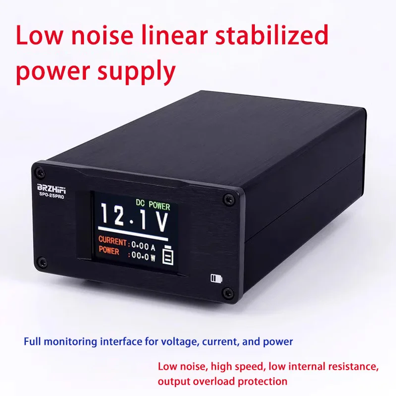 25W Low Noise Linear Sta bilized SPD-25PRO Linear Regulated DC Power Supply for Audio 5V 12V 15V