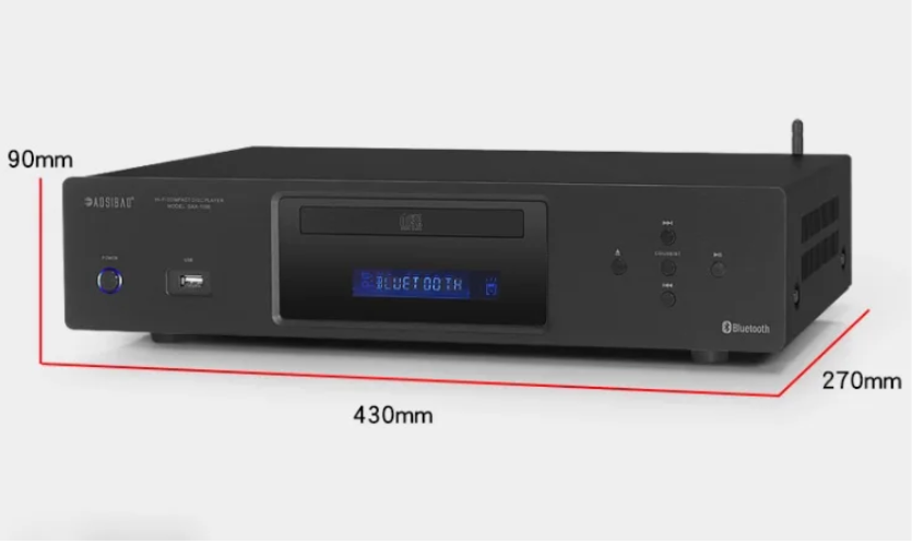 Lossless HIFI CD Player Bluetooth 5.0 OPA1612 Operational Amplifier DTS CD Music Player 24bit 192KHz Decoding XLR Outputs