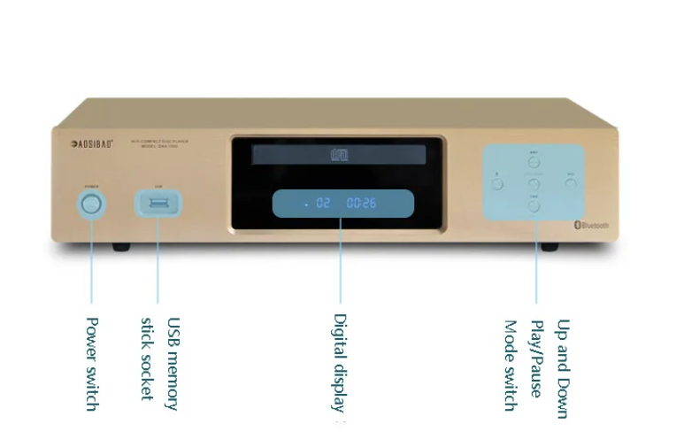 Lossless HIFI CD Player Bluetooth 5.0 OPA1612 Operational Amplifier DTS CD Music Player 24bit 192KHz Decoding XLR Outputs
