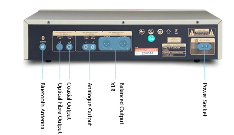 Lossless HIFI CD Player Bluetooth 5.0 OPA1612 Operational Amplifier DTS CD Music Player 24bit 192KHz Decoding XLR Outputs