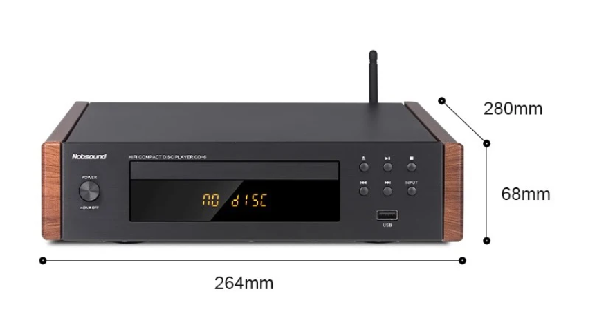 CD-6 HiFi CD Player Bluetooth 5.0/USB3.0 Lossless Decoding Audio System Digital CD Turntable with Infrared Remote Control