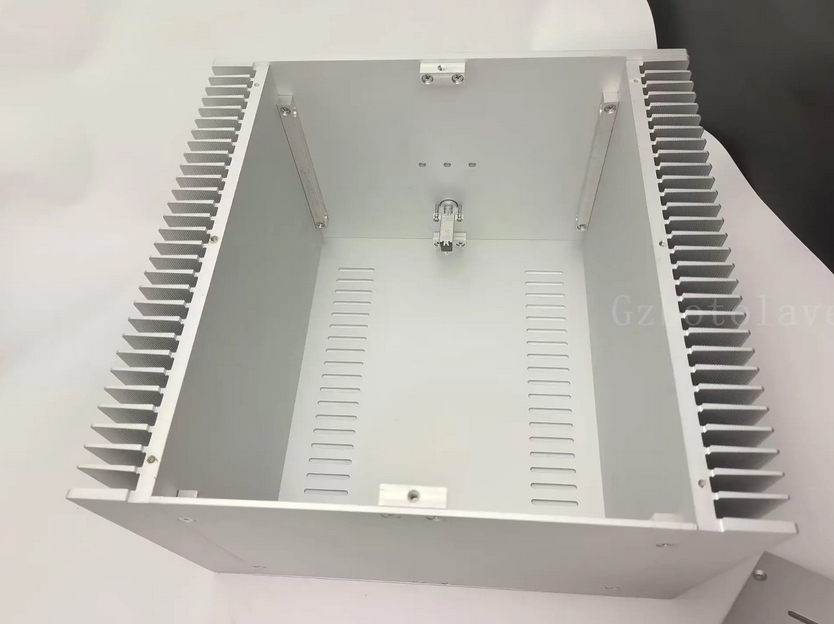 Silver All aluminum amplifier chassis Preamplifier case AMP Enclosure DIY box with heatsink (320 *200*308mm)