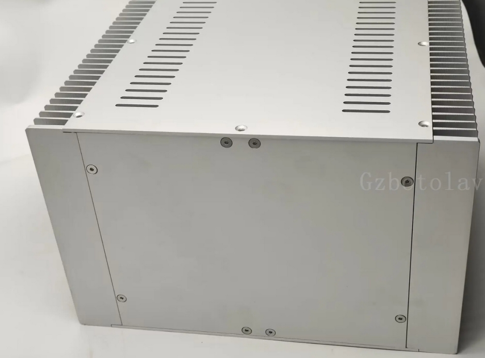 Silver All aluminum amplifier chassis Preamplifier case AMP Enclosure DIY box with heatsink (320 *200*308mm)