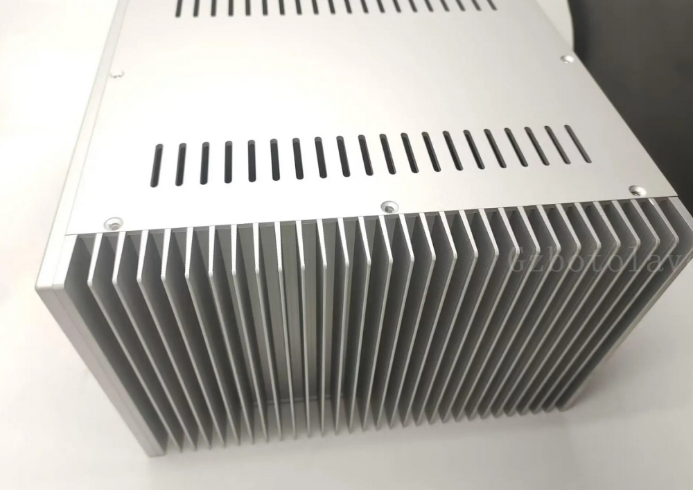 Silver All aluminum amplifier chassis Preamplifier case AMP Enclosure DIY box with heatsink (320 *200*308mm)