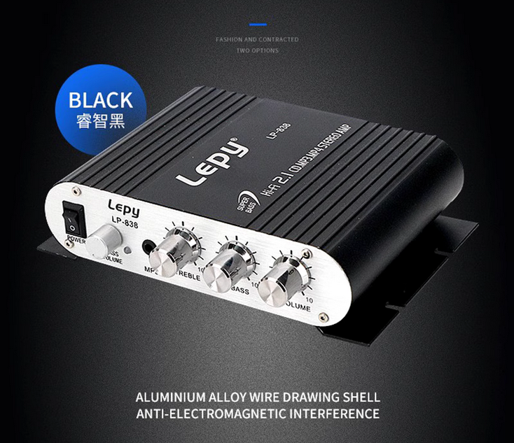 LP-838 Lepy Amplifier 2.1 Channel Small Amplifier High Fidelity Audio Amplifier LP-838 Audio