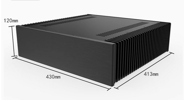 Black BZ4312 Class A Full Aluminum Power Amplifier Chassis DIY Box with both side heatsink