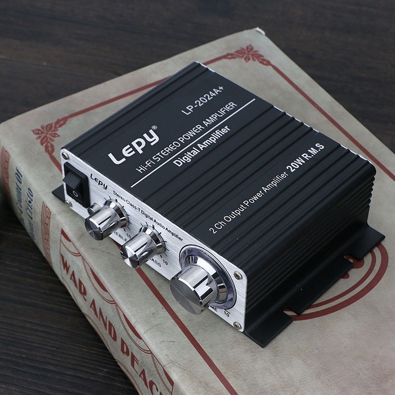 LP-2024A+ Lepy T-class 12V small stereo 20W*2 power amplifier with adapter