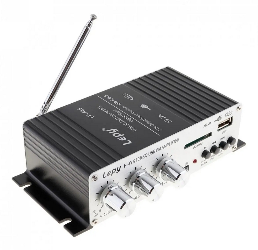 LEPY LP-A68 20W x 2 2CH HIFI Digital Audio Player Power Car Amplifier FM Radio Stereo Player Support SD USB MP3 DVD Input