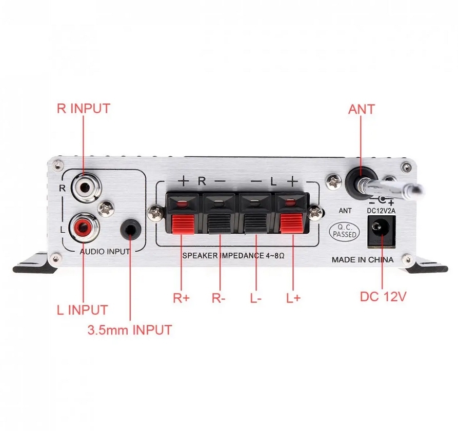 LEPY LP-A68 20W x 2 2CH HIFI Digital Audio Player Power Car Amplifier FM Radio Stereo Player Support SD USB MP3 DVD Input