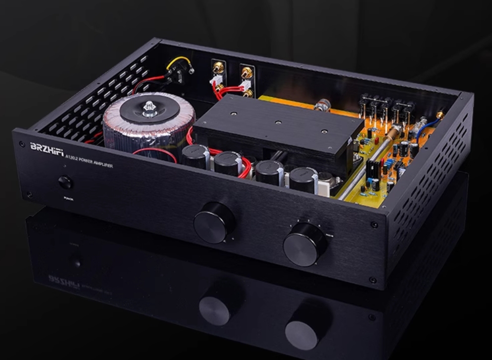 BRZHIFI  A120.2 Combined Hifi Amplifier 100W 2.0 HIFI Stereo Home Theater Power Amplifier MC/MM Phono Amp Audio 100W+100W