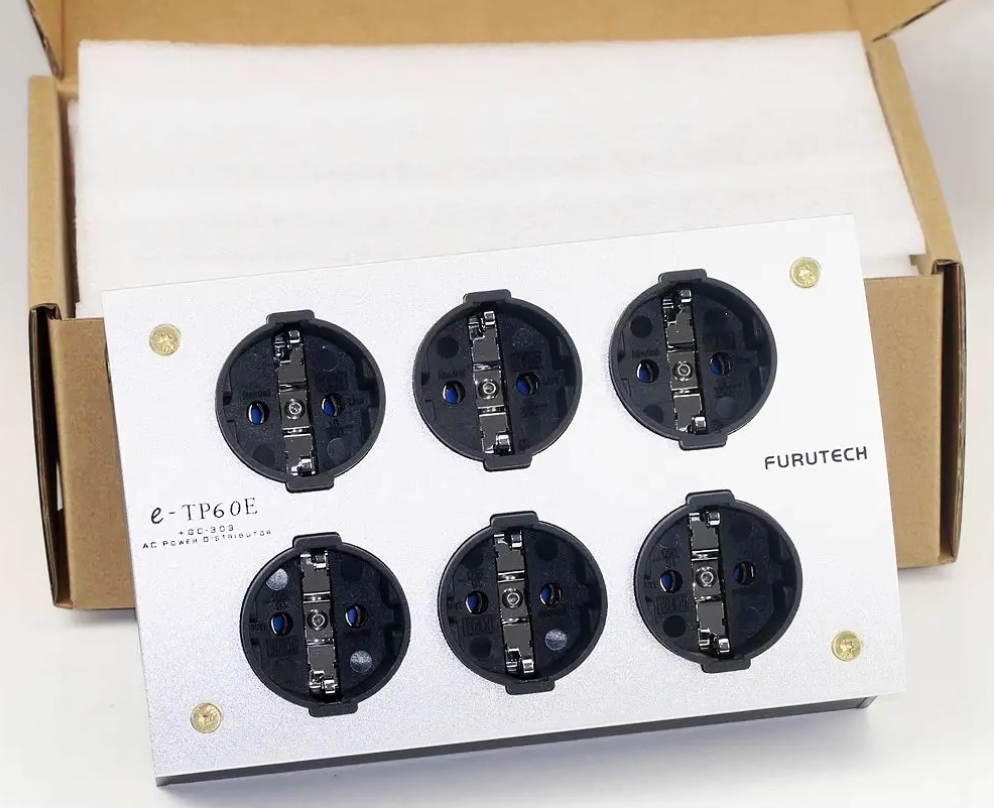 E-TP60 Mains Power Distributor US EU standard sockets 15A, Gold plated Audio Grade Receptacle Passive filters