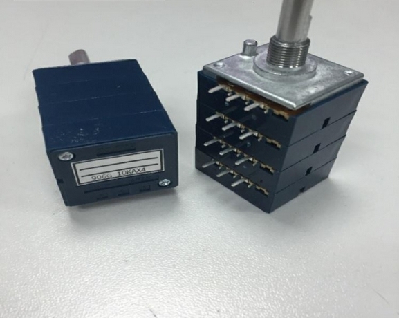 1PC Japan Original ALPS RK27 Quadruple Balance Volume Potentiometer 10KA 50KA 100K With PCB（Half circle axis version）