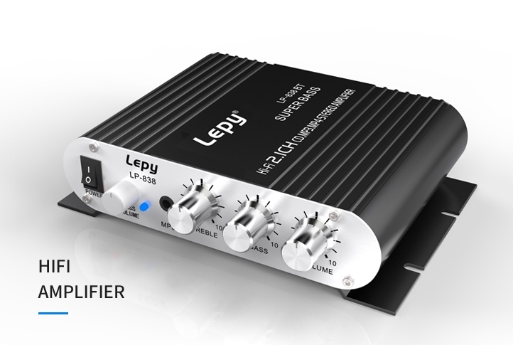 LEPY 838BT 2.1 channel Bluetooth 5.0 mini 15W*2 amplifier Small amp with heavy bass interface