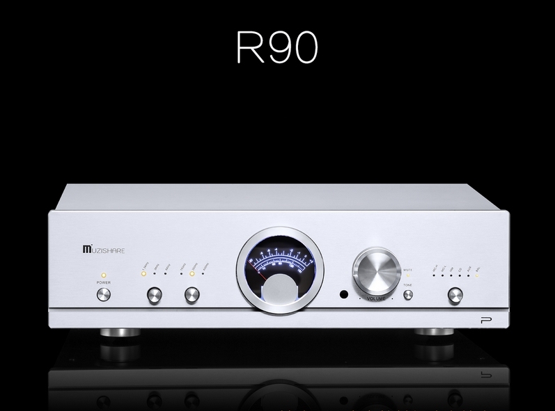 MUZISHARE R90 Tube Preamplifier 12AX7/6KE8/12DT5/17BE3 Tube Fully Balanced Phono Frequency Adjustment with Remote Control