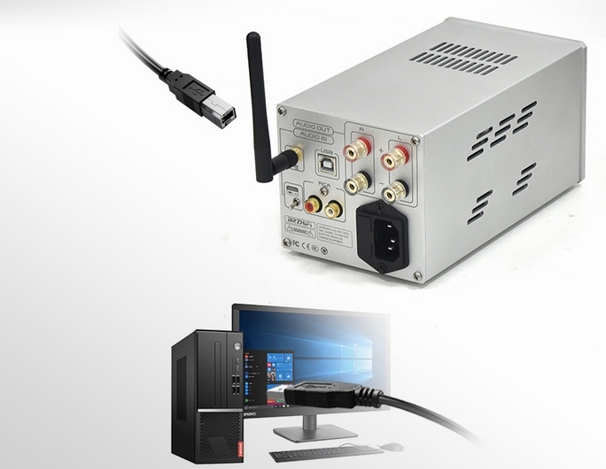 BRZHIFI TAS5630 stereo 300W*2 amplifier supports PC-USB Bluetooth 5.0 independent decoding