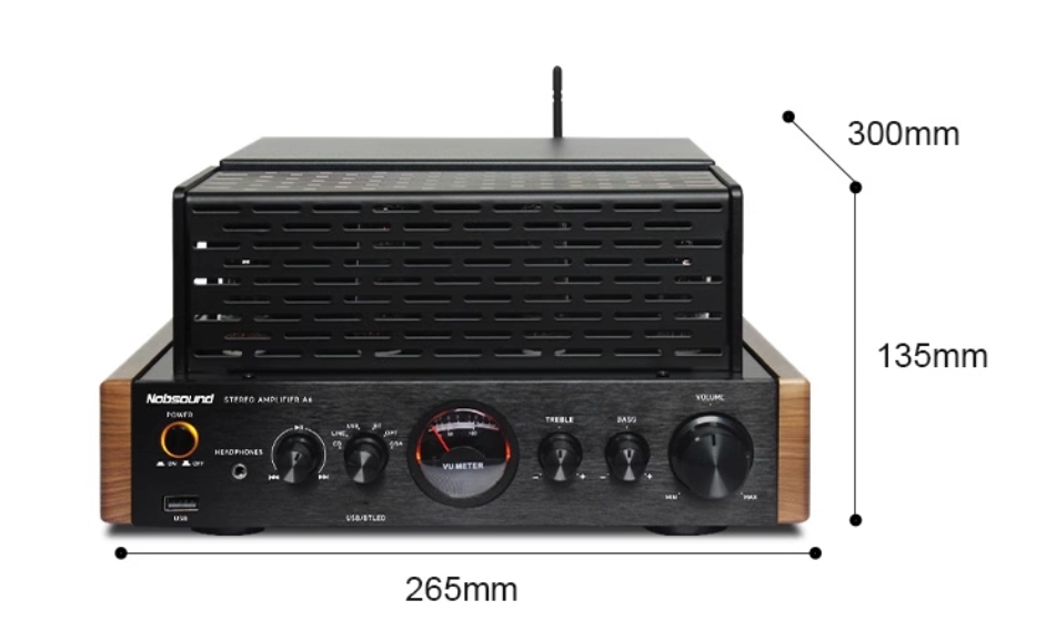 Nobsound A6 HIFI 25W*2 stereo tube amplifier with bluetooth VU meter