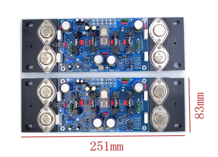 A81 HiFi metal encapsulated transistor high-power 200W*2 stereo amplifier board with Protection circuit