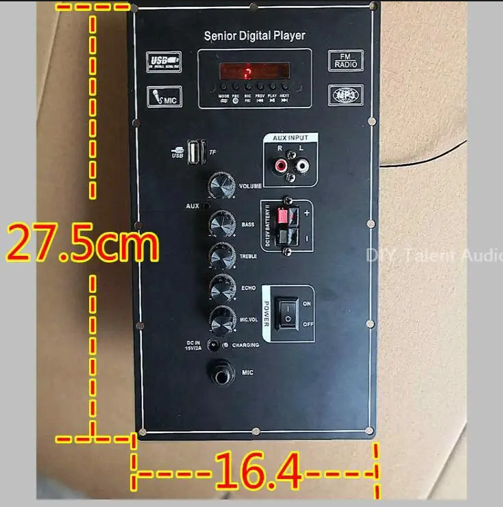 12 inch square dance audio main board 12V lithium battery Bluetooth pull-rod speaker Mobile audio system power amplifier board