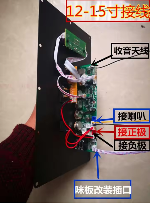 12 inch square dance audio main board 12V lithium battery Bluetooth pull-rod speaker Mobile audio system power amplifier board