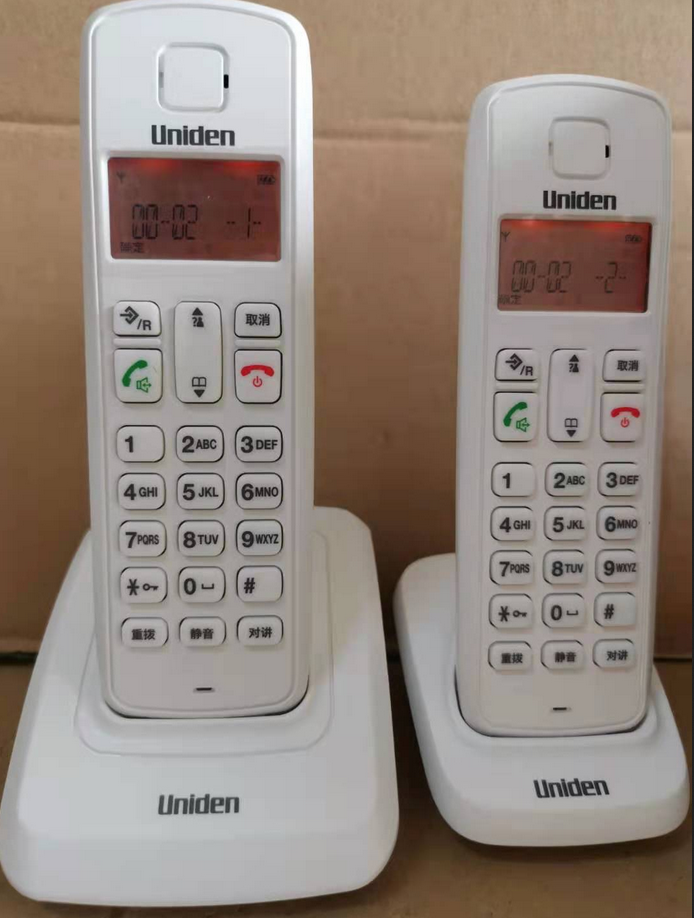 Janpan UNIDEN 2pcs(1 phone base+ 1 extension)  high definition digital wireless telephone hands-free cordless telephone Adjustable high volume