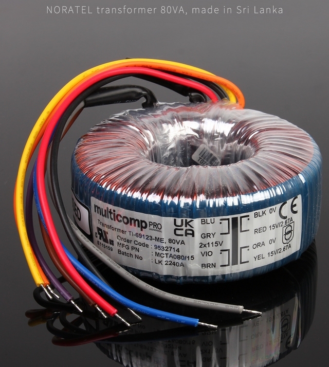 NORATEL 80W Toroidal Transformer for HIFI DIY amplifier/preamp/Linear power supply