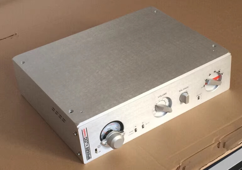 BZ3208A Luxury Precision full aluminum chassis silver hifi diy Amplifier Case With VU Meter potentiometer