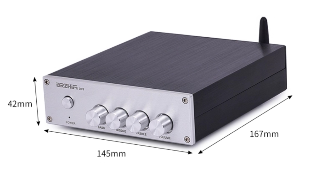 BRZHIFI DP8 bluetooth 5.3 HiFi small stereo digital amplifier 50W+50W (built-in power supply)