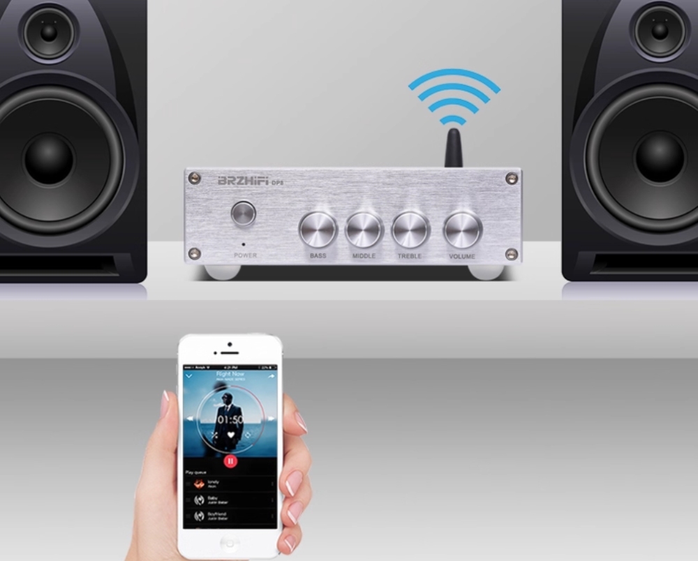 BRZHIFI DP8 bluetooth 5.3 HiFi small stereo digital amplifier 50W+50W (built-in power supply)