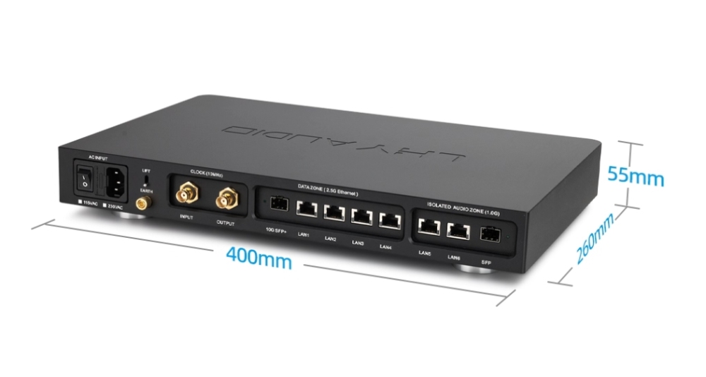 New LHY AS8 Pro Flagship Audio HIFI Fever Switch 2.5G 10G Optical Isolation OCXO Clock