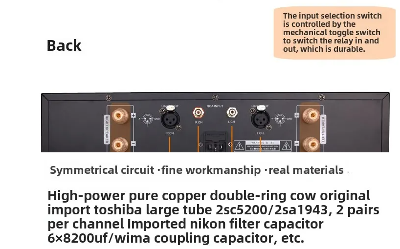 TS-6 HIFI Dual Channel High Power Pure Rear Stage Amplifier Upgraded Double Ring transformer Fever Home Speaker High Fidelity