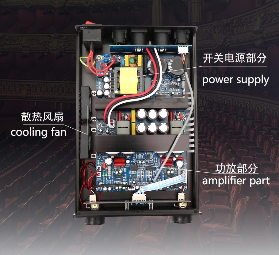 IRS2092 Audiophile D500 dual channel high-power professional amplifier surpasses LM3886