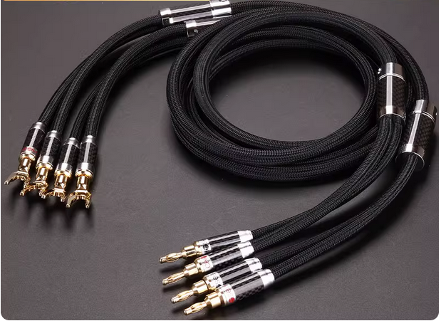 Choseal 6N OCC Audiophile HIFI Speaker Cable 24K gold-plated banana plug Top level Speaker Cable 25MMx2.5M LA-5101