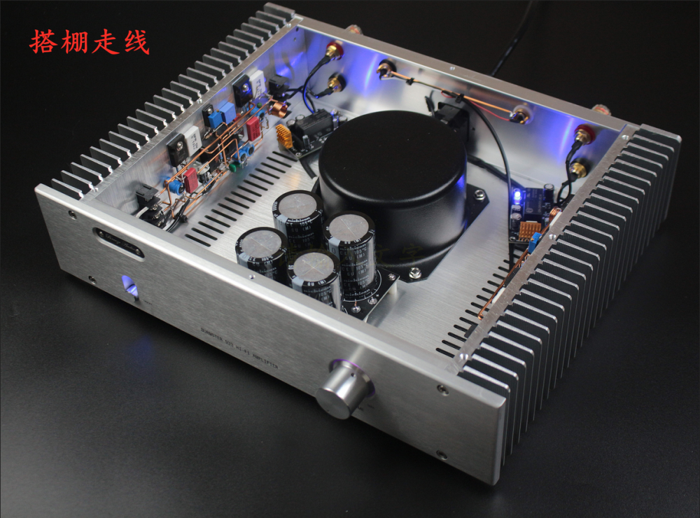 Class A MOS transistor Hand built shed 25W+25W HIFI DIY stereo power amplifier Independently developed silver