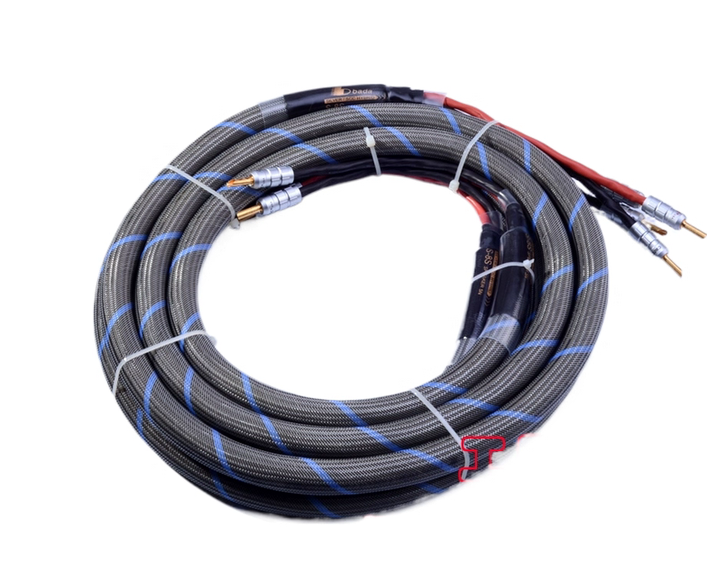 1 pair high grade Bada S-8S Single Crystal Copper Silver Plated HIFI audio Cable Speaker Cable Original US CMC banana  Plug Home Audio Connection