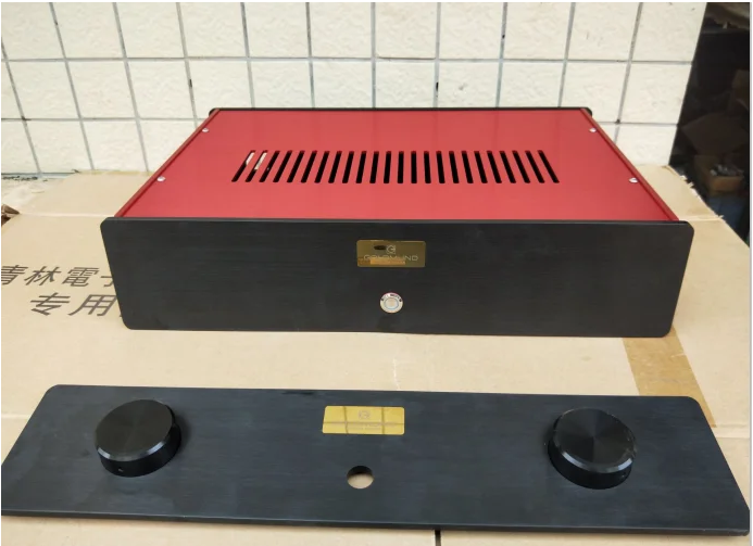 Fashionable GOLDMUND aluminum power amplifier chassis Preamplifier case / AMP Enclosure DIY box (430 *100*312mm)